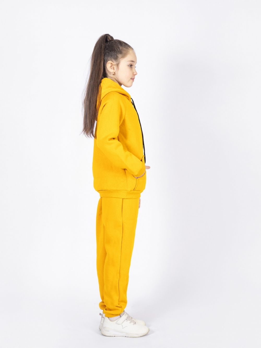 296-А. Свитшот с капюшоном  + Штаны, хлопок 65%, 35% ПЭ, 3-х нитка (начес) апельсин 98,104,110,116