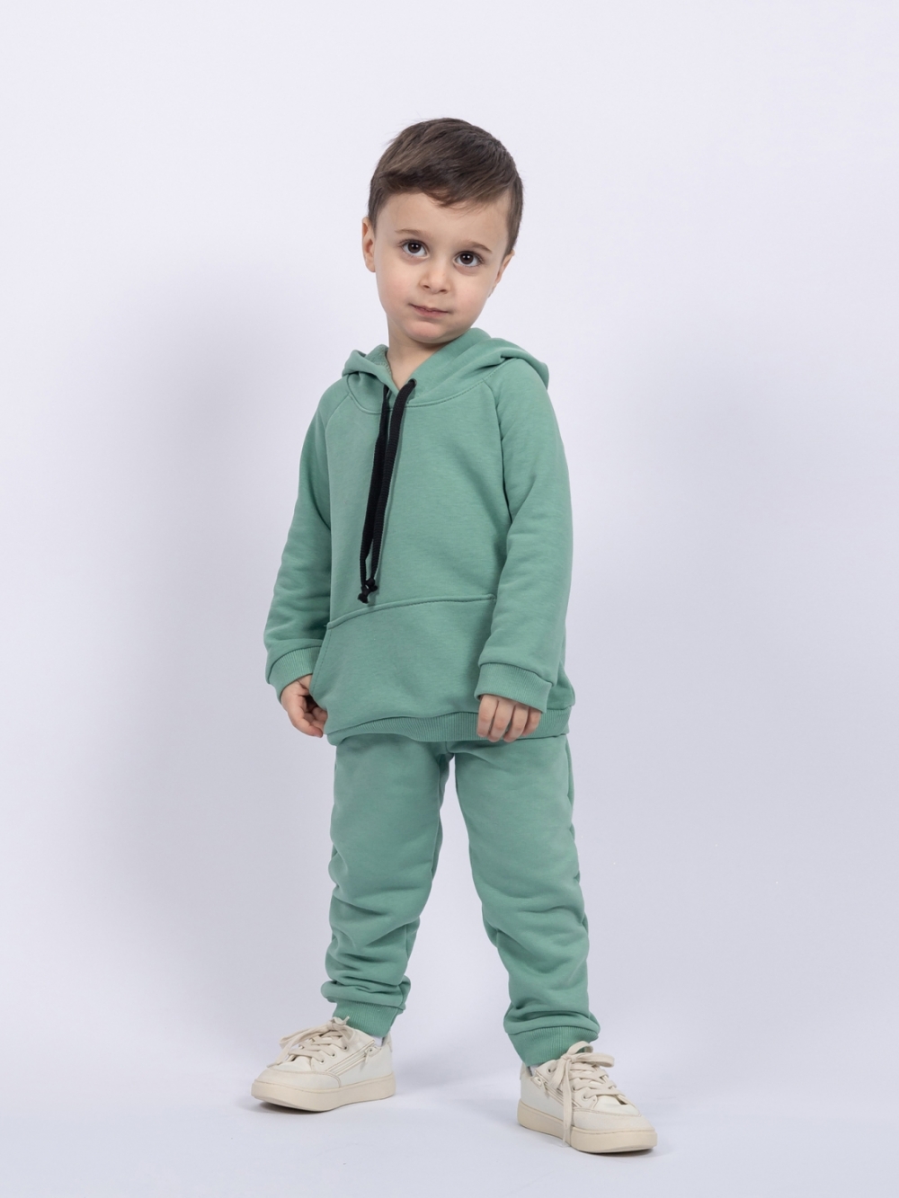 311-Х. Свитшот с капюшоном + Штаны, хлопок 65%, 35% ПЭ, 3-х нитка ( без начеса) хаки 80,86,92