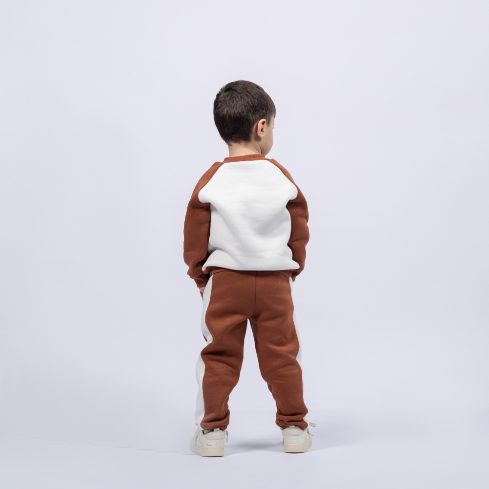 314-Ш. Свитшот + Штаны, шоколад, хлопок 65%, 35% ПЭ, 3-х нитка (начес) 80,86,92,98,104