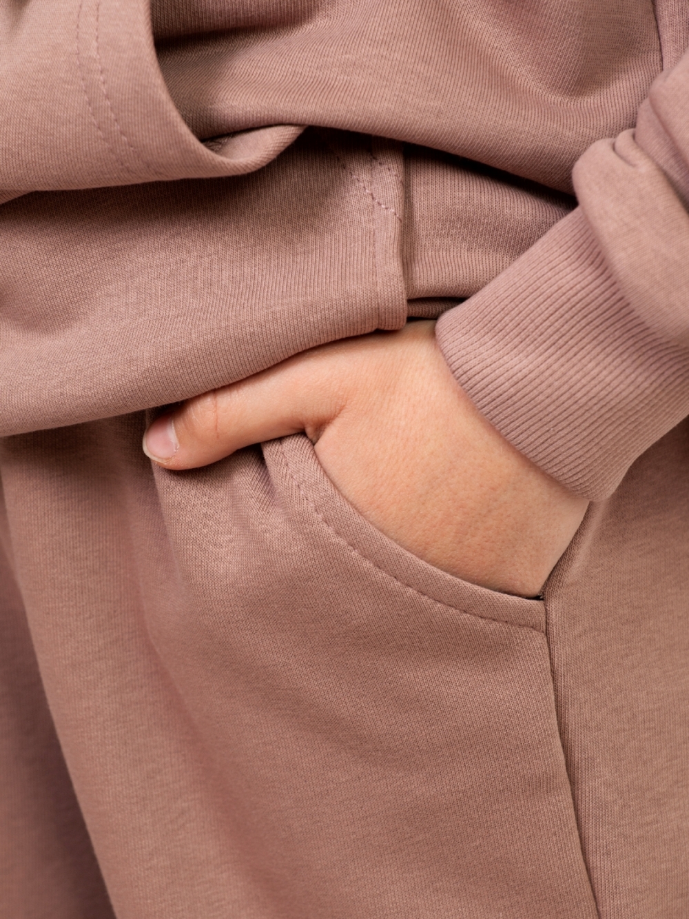 311-Ш. Свитшот с капюшоном + Штаны, хлопок 65%, 35% ПЭ, 3-х нитка ( без начеса) шоколад 122, 128, 134, 140