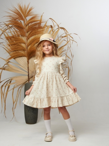 Купить оптом 332. Платье детское из лапши, хлопок 100%, разноцветное, р. 74,80,86,92 в Ставрополе