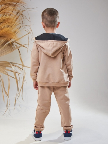 328-К. Костюм детский  на молнии, капучино хлопок 65%, 35% ПЭ, 3-х нитка без начеса 98,104,110,116