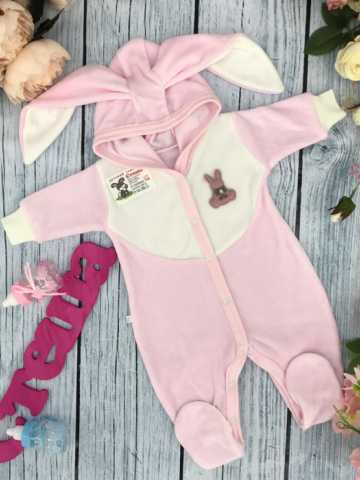 Купить оптом 212. Комбинезон с ушками, хлопок 80% велюр, 20%  ПЭ 62.68,74 в Ставрополе