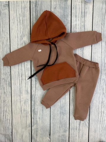 Купить оптом 296-РАЗ. Худи +Брюки детские, хлопок 65%, 35%  ПЭ, 3-х нитка (начес) разноцветный 80,86,92 в Ставрополе