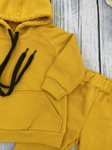 311-А. Свитшот с капюшоном + Штаны, хлопок 65%, 35% ПЭ, 3-х нитка ( без начеса) апельсин 98,104,110,116